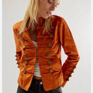 Modern Line burnt orange military style button jacket